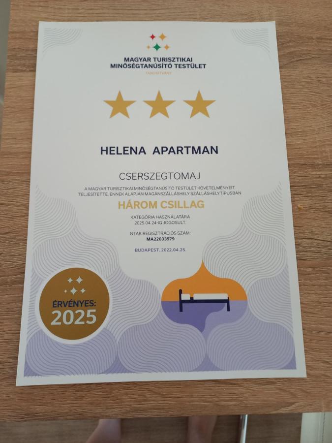 Helena Apartman Cserszegtomaj Eksteriør billede